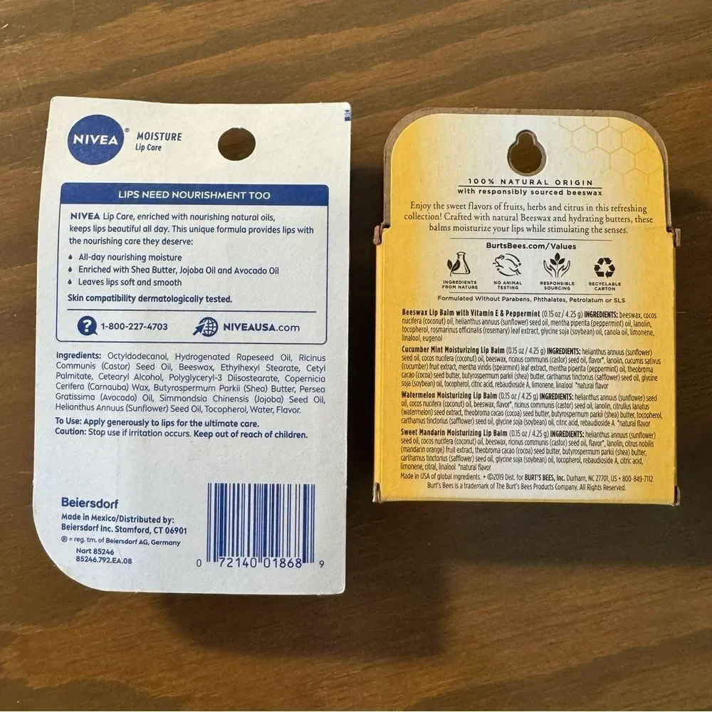 4/$20 Burt’s Bees Freshly Picked & Nivea Lip Balm Moisturizer 6 pack bundle